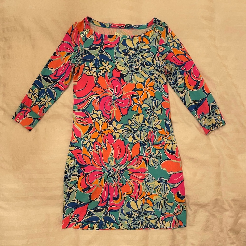 Lilly Pulitzer, UPF 50+Sophie Dress, Size S, Bright Pink & Blue, Like New